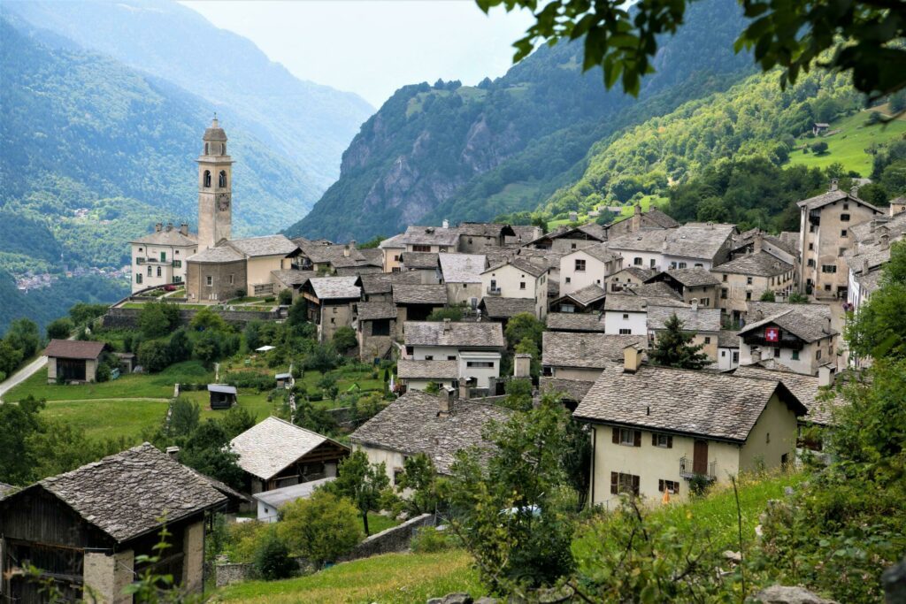Le village de Soglio en Suisse