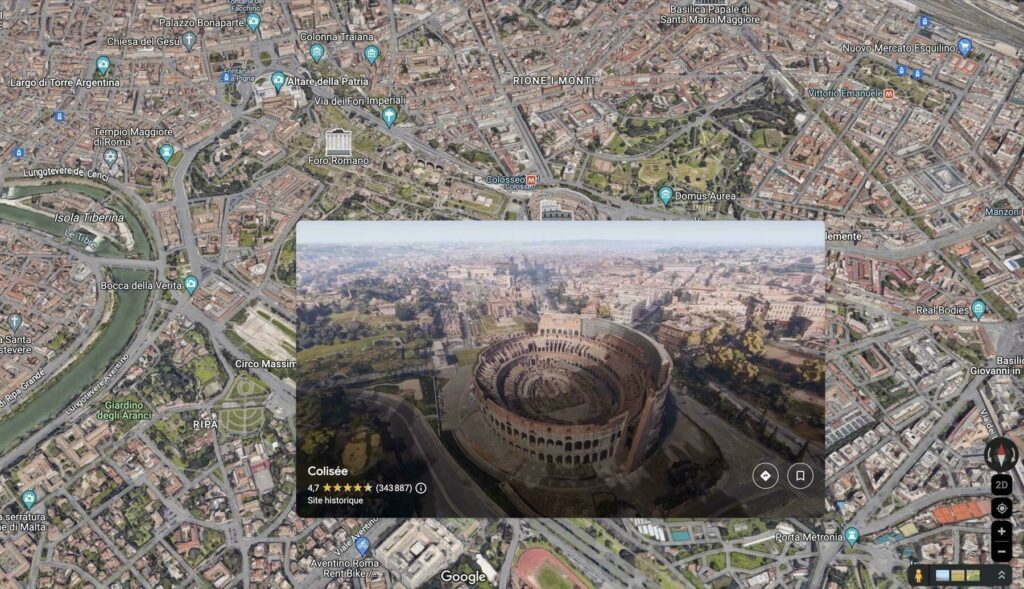 Google Maps propose de magnifique vues 3D de Rome