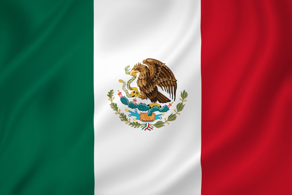 Drapeau du Mexique flottant