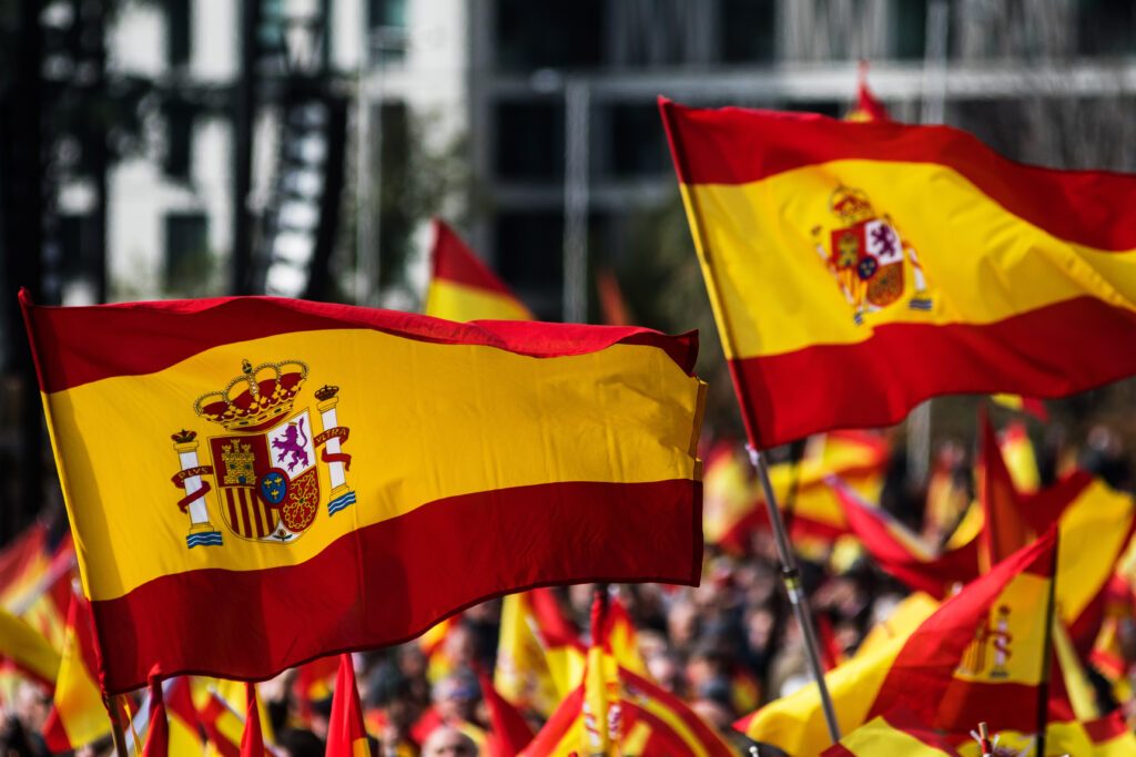 Drapeau Espagne espagnol manifestation