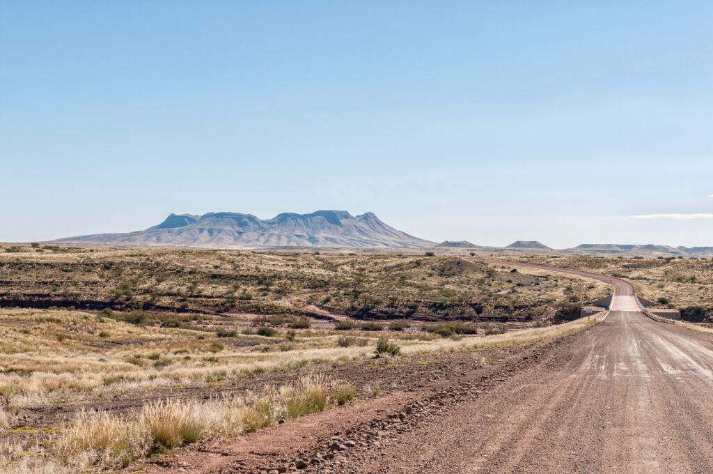 Landscape on road M98 with Brukkaros extinct volcano visible