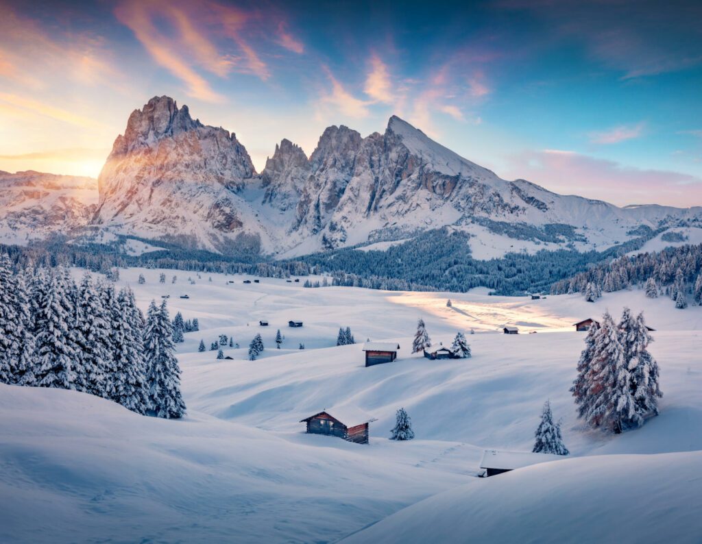 Les Alpes italiennes sous la neige