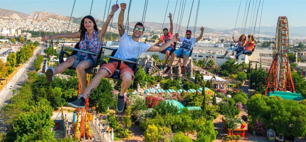 Vue sur Athènes au Allou! Fun Park