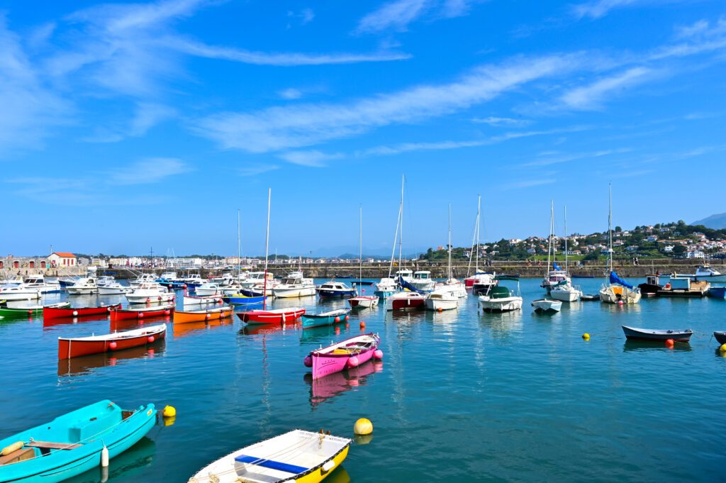 boats in the harbor of saint-jean-de-luz, france