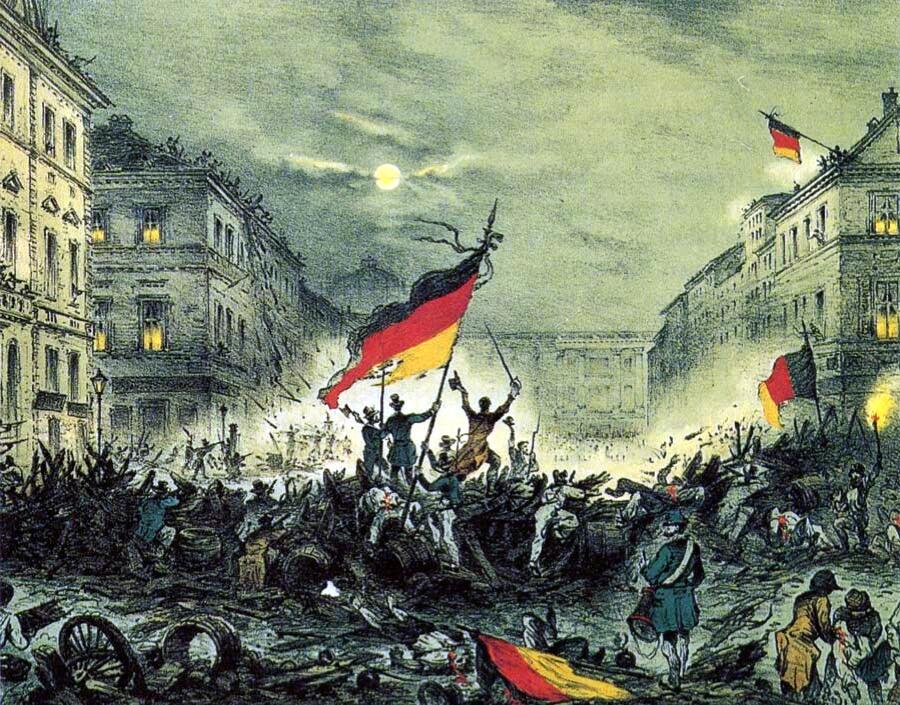 Drapeau allemagne Peinture de la révolution de mars à Berlin en 1848