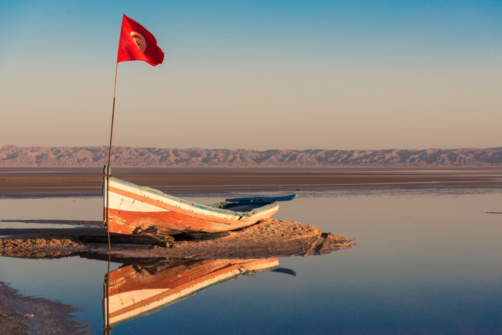 Drapeau Tunisie paysage