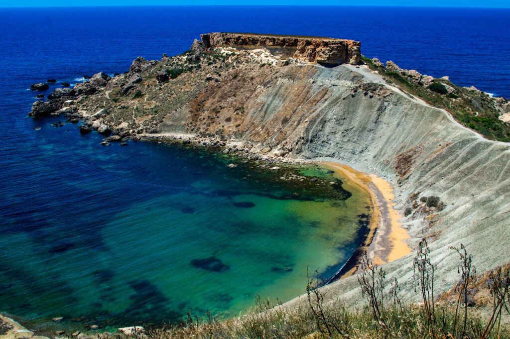 View of the Gnejna Bay from the hill