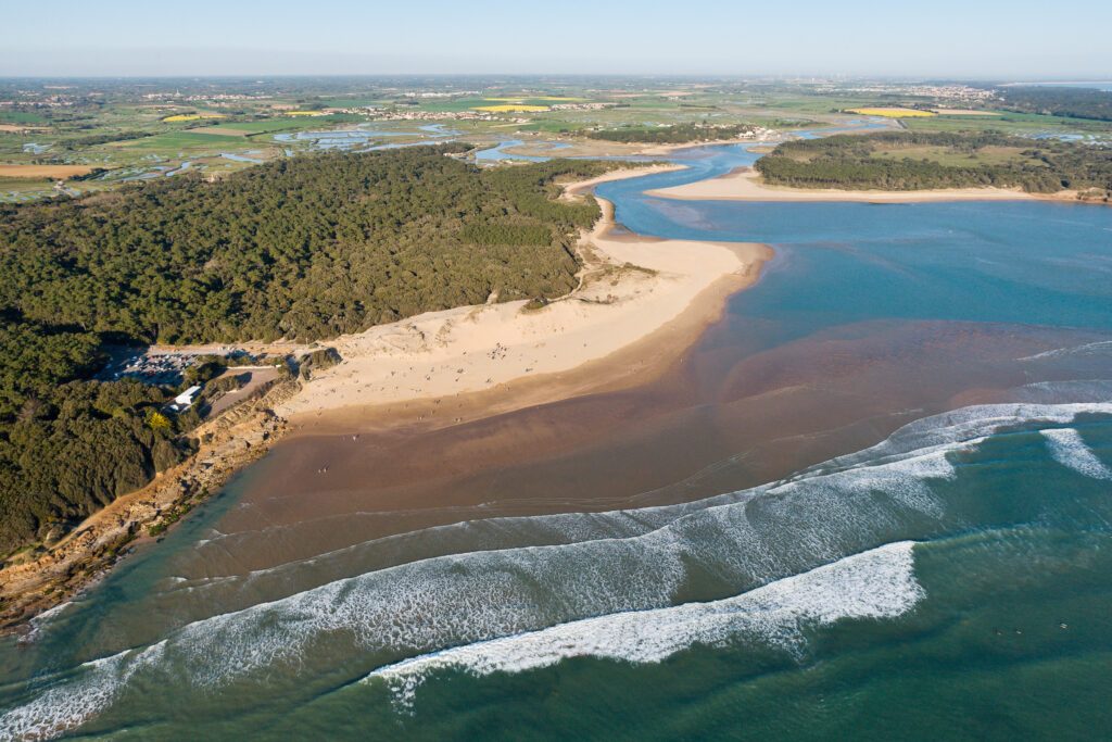 Plage du veillon , Talmont-Saint-Hilaire vue du ciel