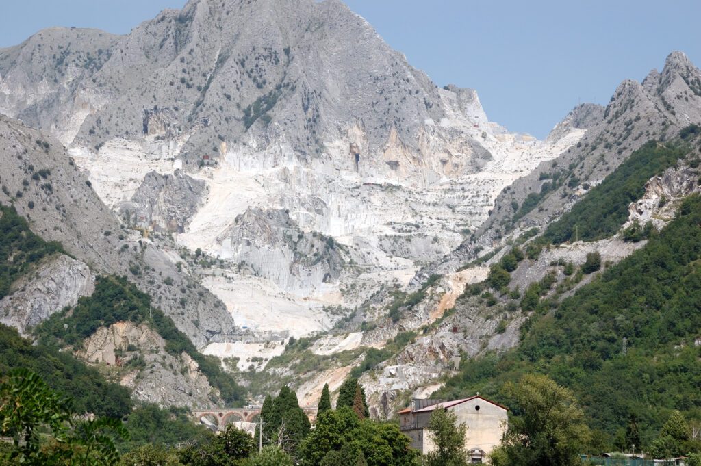 White marble in Carrara