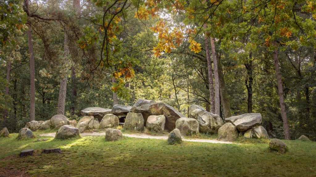 Ancient dolmens also named hunebeds in Emmen the Netherlands