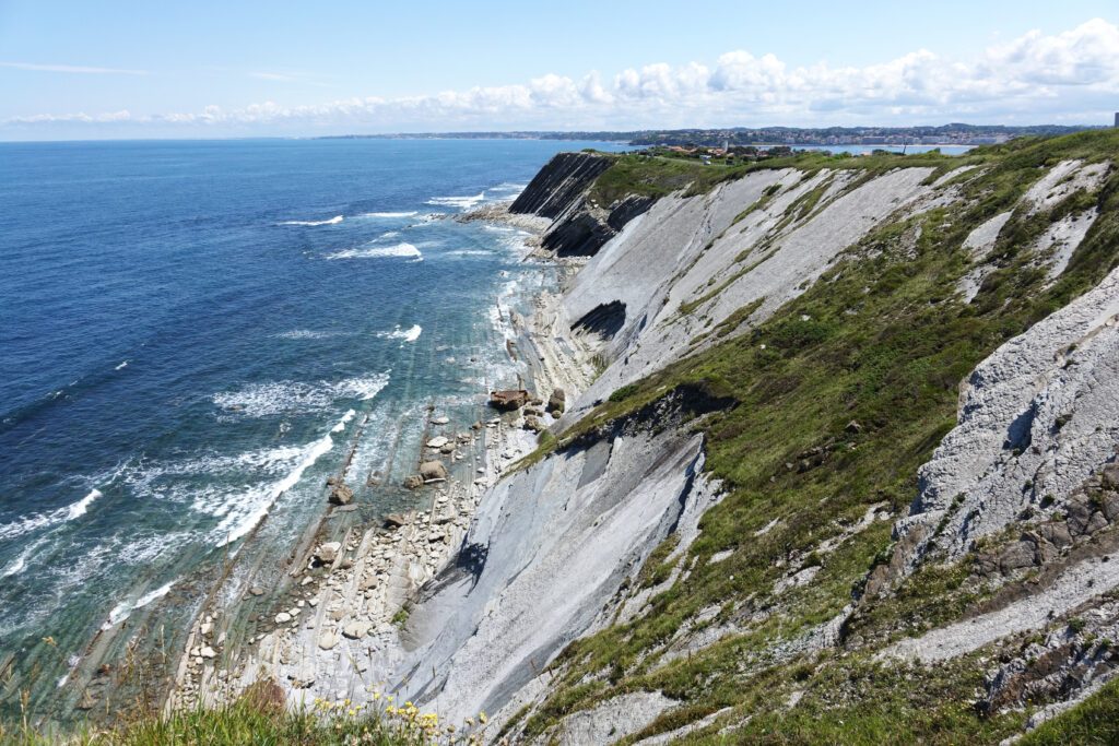 France. The rocky coast of La Corniche Basque