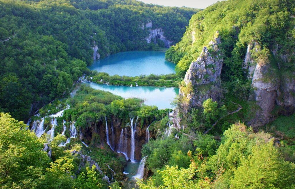 beautiful view over plitvice lakes, Croatia