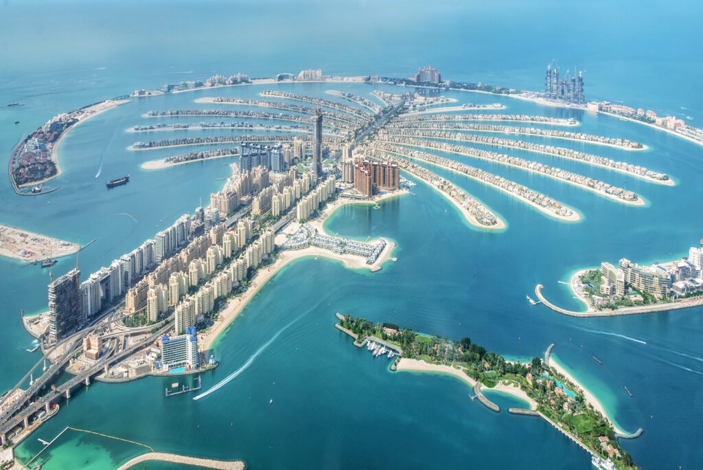 Palm Jumeirah l'île en forme de palmier de Dubaï