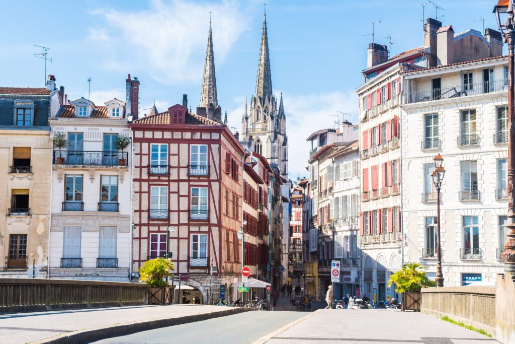 panoramic views of bayonne old town, France