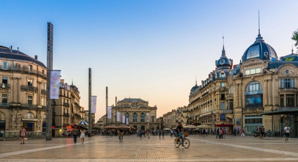 La place de la Comédie à Montpellier, Occitanie, France