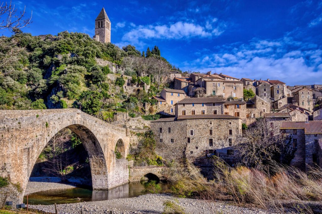 The village of Olargues in the Languedoc region of France
