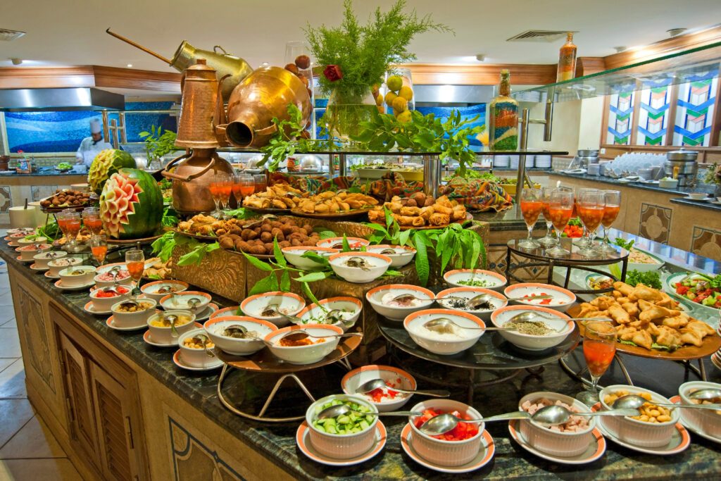 Salad buffet in a luxury hotel restaurant