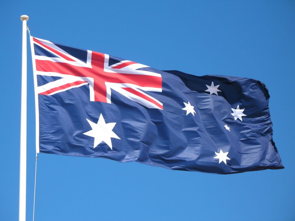 Drapeau australien flottant