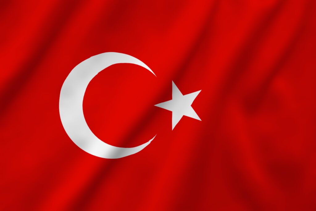 Drapeau flottant Turquie