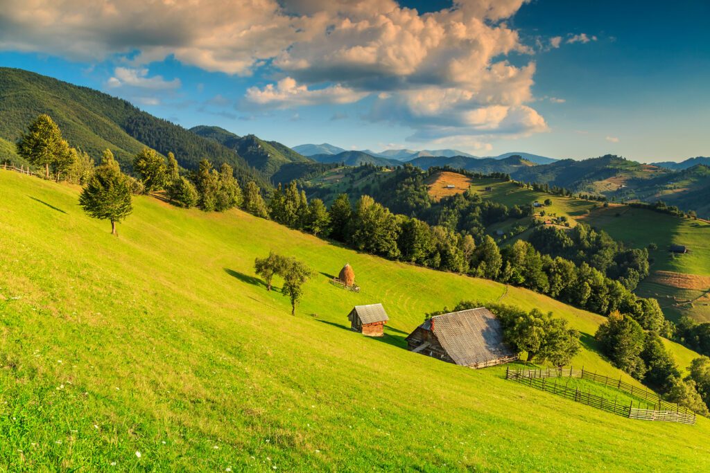 Les paysages de fermes en Roumanie
