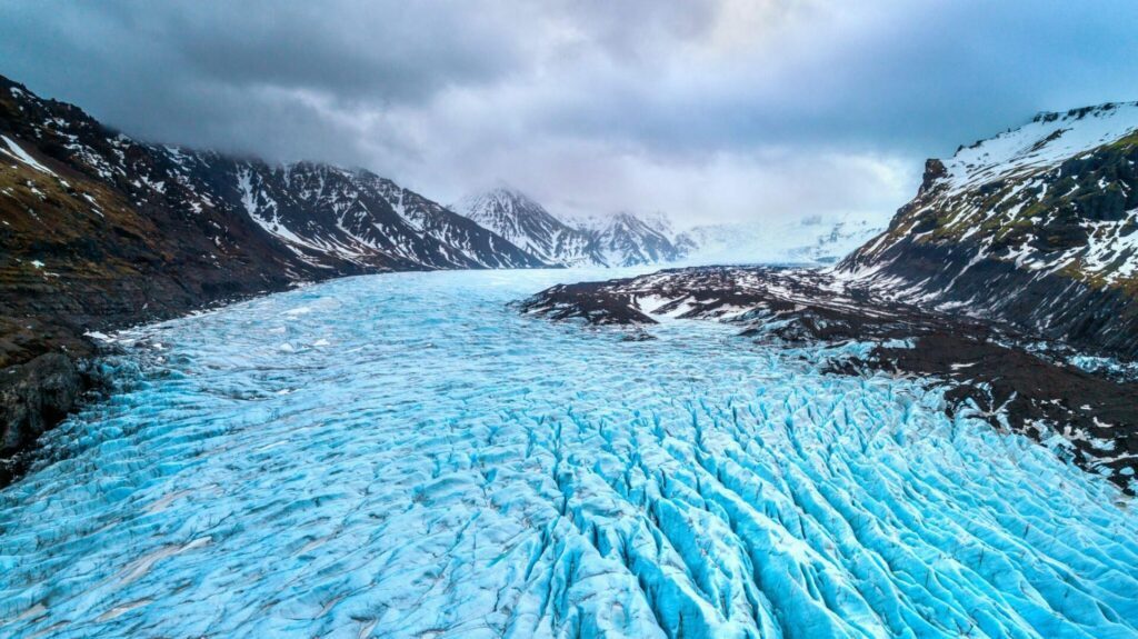 Skaftafell glacier, Vatnajokull National Park in Iceland.