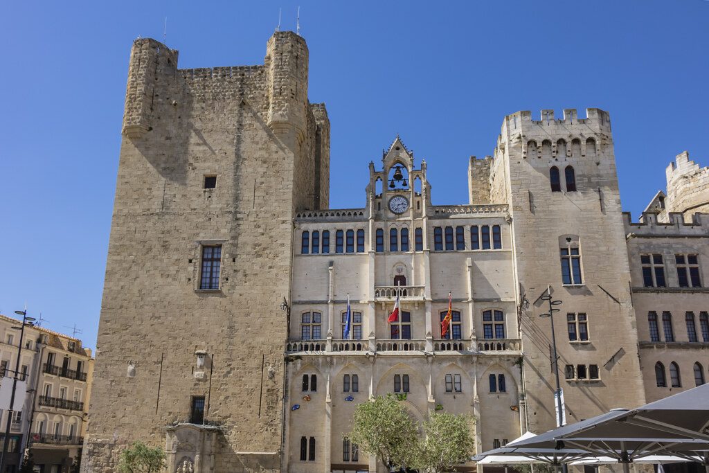 Palace of the Archbishops (Palais des Archeveques), former medieval bishop palace (12th century), today city hall and museum. Narbonne, France.