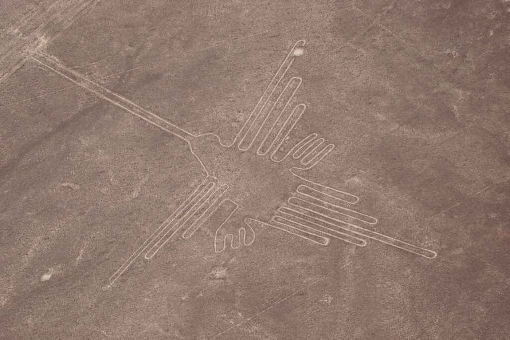 Nazca Lines seen from helicopter, Peru