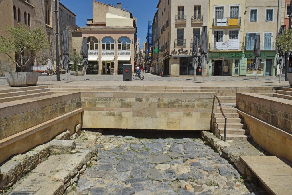 Vestiges de la via Domitia à Narbonne, Aude, Languedoc, Occitanie.