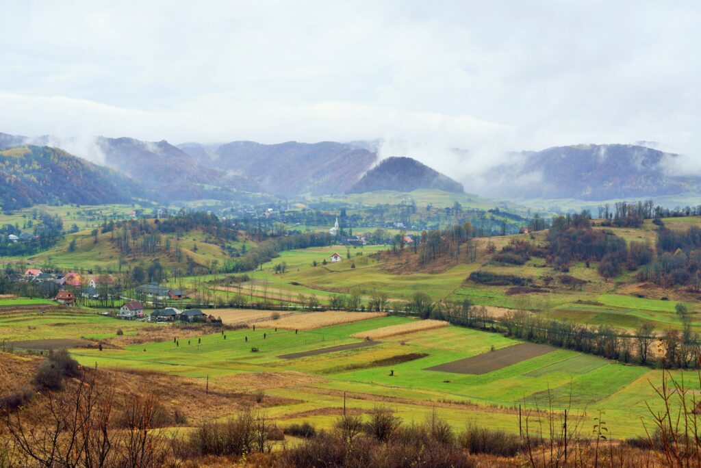 Les plaines agricoles dans les paysages de Roumanie