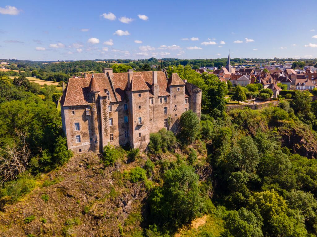 Boussac castle and town