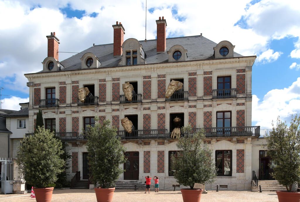 Blois, France. House of Magic facade with dragons