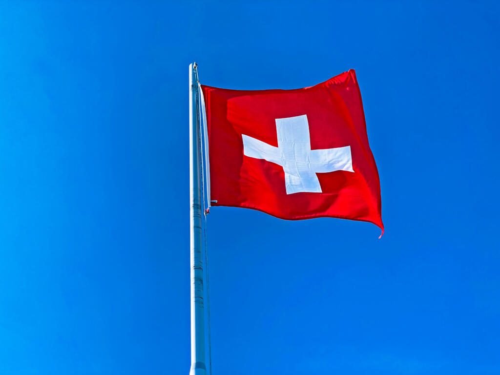 National flag of the Swiss Confederation (Flag of Switzerland - National Flag of Switzerland)- Nationalflagge der Schweizerischen Eidgenossenschaft (Offizielle Flagge der Schweiz - Schweizer Flagge)