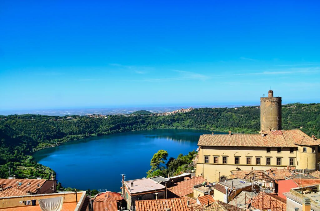 Nemi and the lake, a characteristic village in Italy