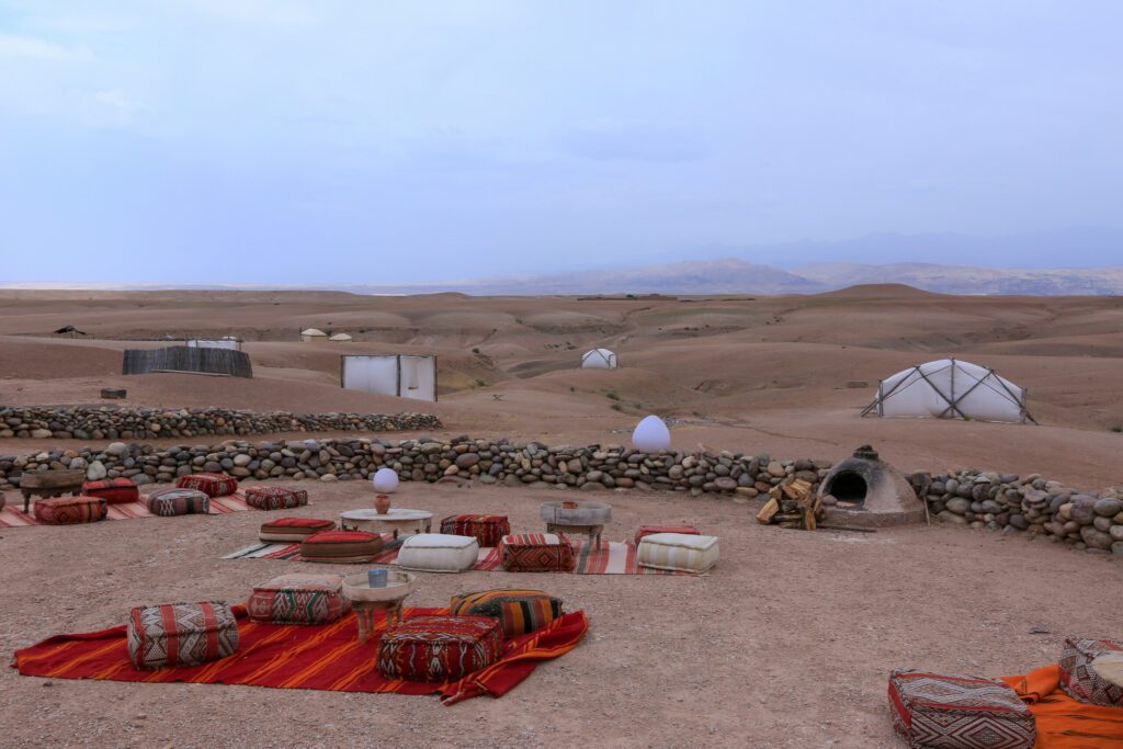 camp in Agafay desert, Morroco