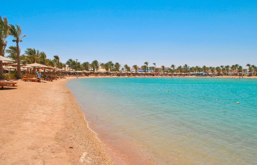 Golden beach in Hurghada, Egypt