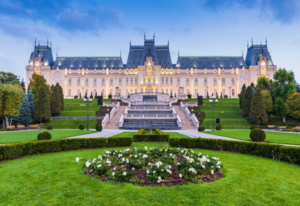 Iasi, Romania. Garden of the Palace of Culture