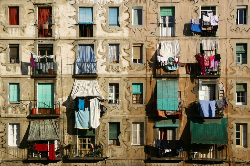 Façade d'un immeuble dans le Raval - Barcelone