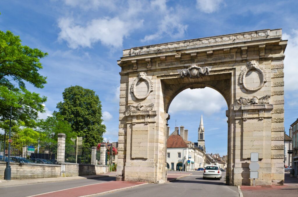 Medieval city gate Porte Saint Nicolas, Beaune, France