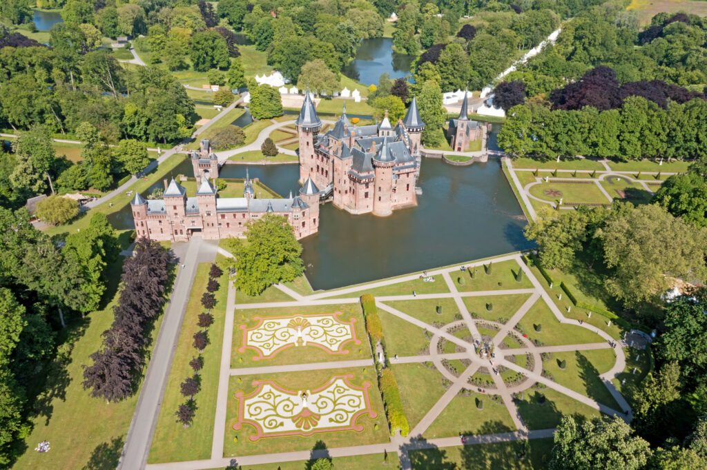 Aerial from castle de Haar in the Netherlands