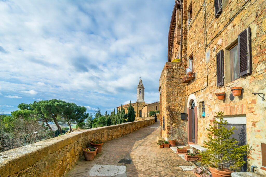 street view in Pienza, Italy