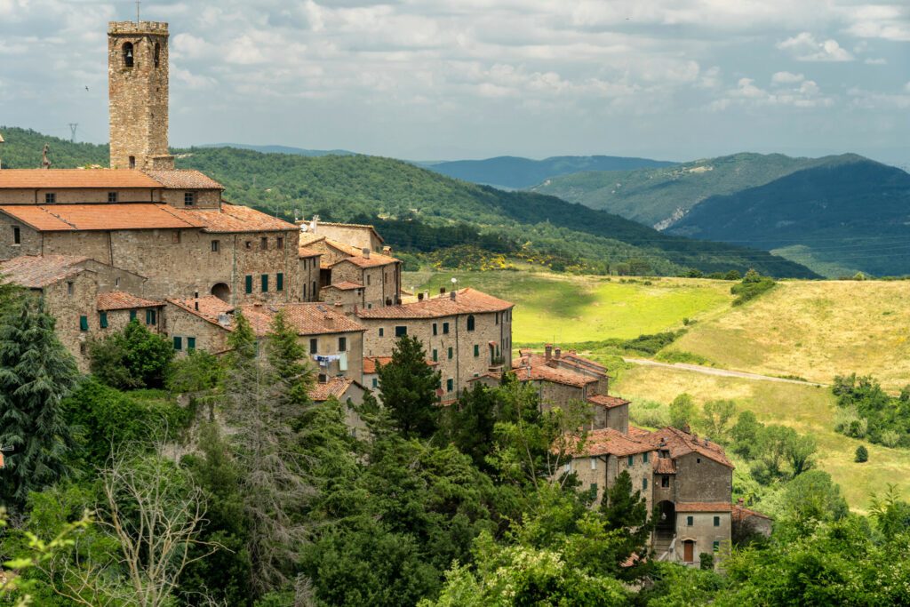 Panoramic view of Castelnuovo di Val di Cecina, Tuscany