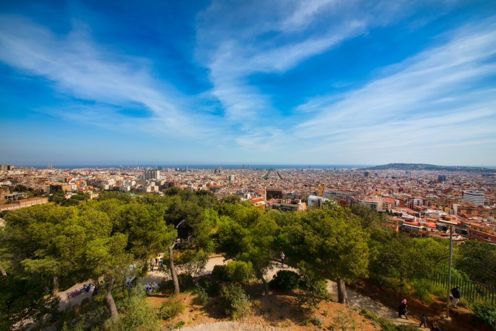 Vue sur Barcelone depuis les hauteurs du Parc Güell
