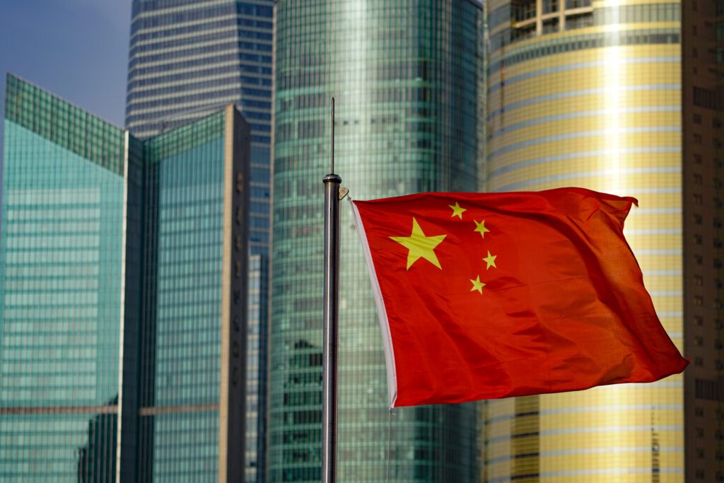 drapeau flottant à Shangaï