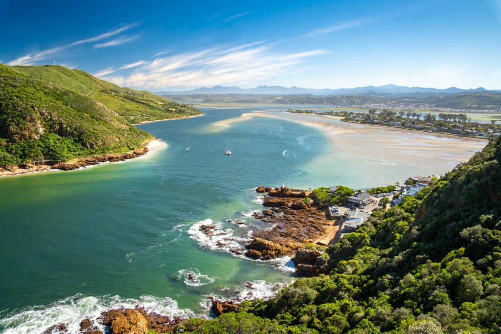 Vue aérienne de Knysna Heads en Afrique du Sud