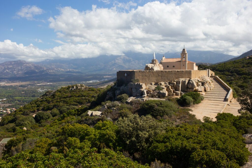 Chapel of Notre Dame de la Serra Sitting High on a Hill Near the Town of Calvi in Corsica, France