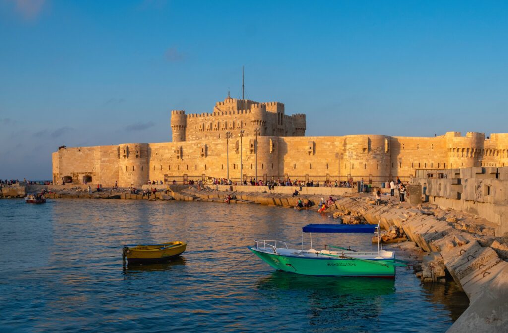 The Citadel of Qaitbay (The Fort of Qaitbay), fortress erected on the exact site of the famous Lighthouse of Alexandria, Egypt