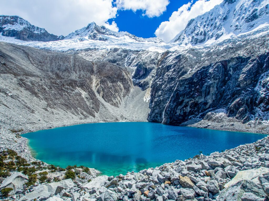 Mountain Lake "Laguna 69" in the Peruvian Andes