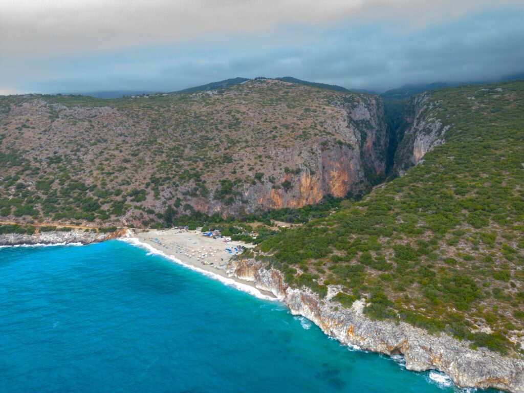 popular beach and canyon Gjipe, Albania