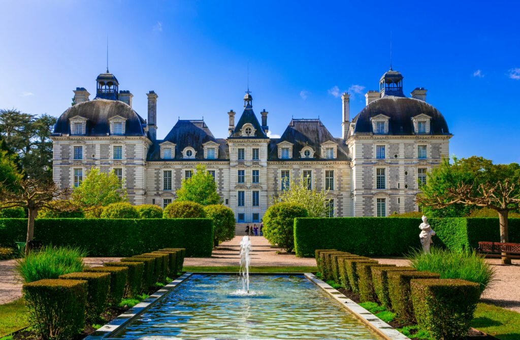 Castles of Loire valley - elegant Cheverny. Landmarks of France