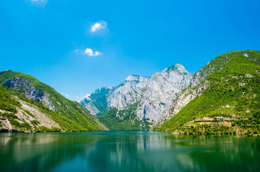 Lake Koman landscape, Albania